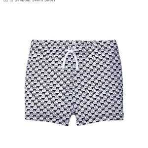 Janie and Jack baby boy 0-3 month navy & white sailboat swim short